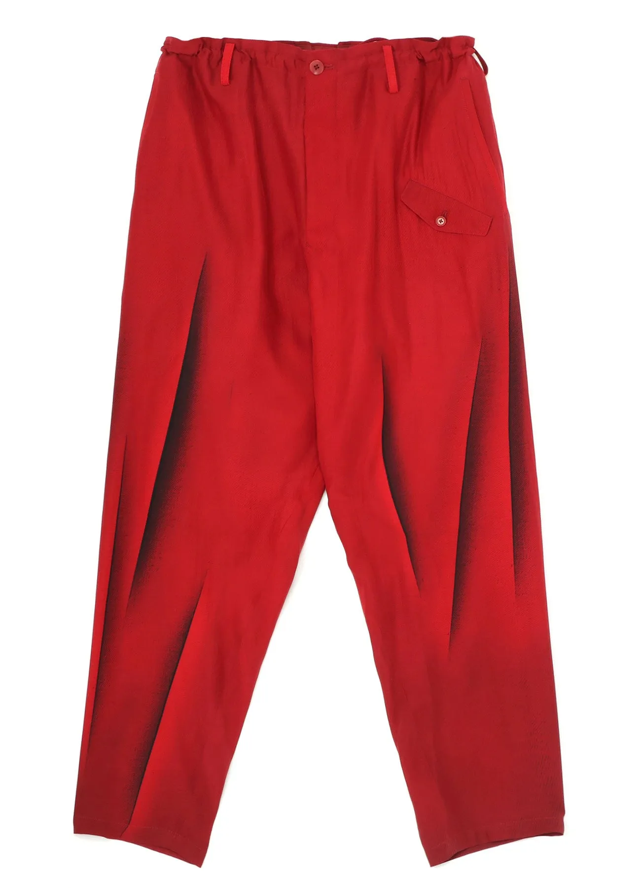 RED SCRATCH PRINT PANTS