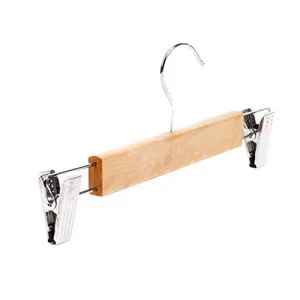 RGANT Kids Pants Hangers Wood Women Men Trouser Hanger with Clips for Skirts, Jeans, Slacks (S)