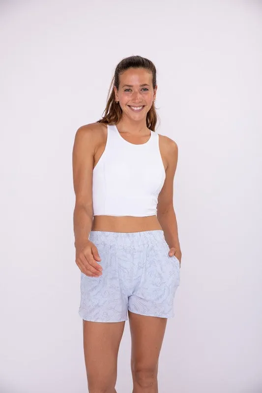 Ribbed Racerback Cropped Active Top - Mono B - Final Sale