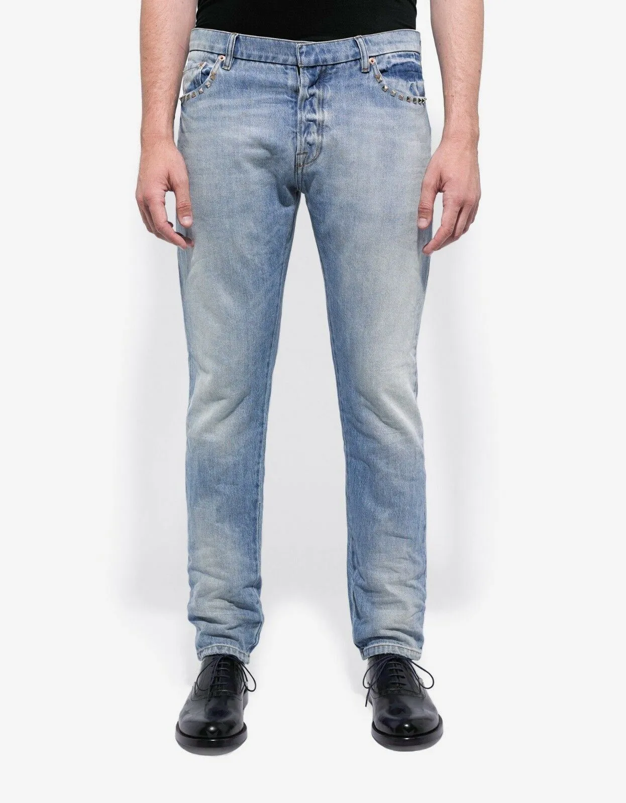 Rockstud Untitled Light Blue Stonewash Denim Jeans