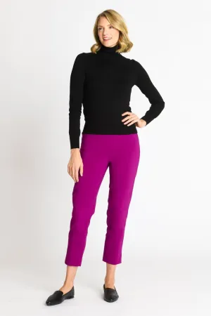 Roz & Ali Superstretch Magenta Pull On Ankle Pants