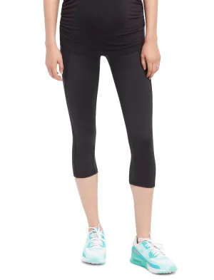 Secret Fit Belly Crop Active Maternity Pants- Black in Black