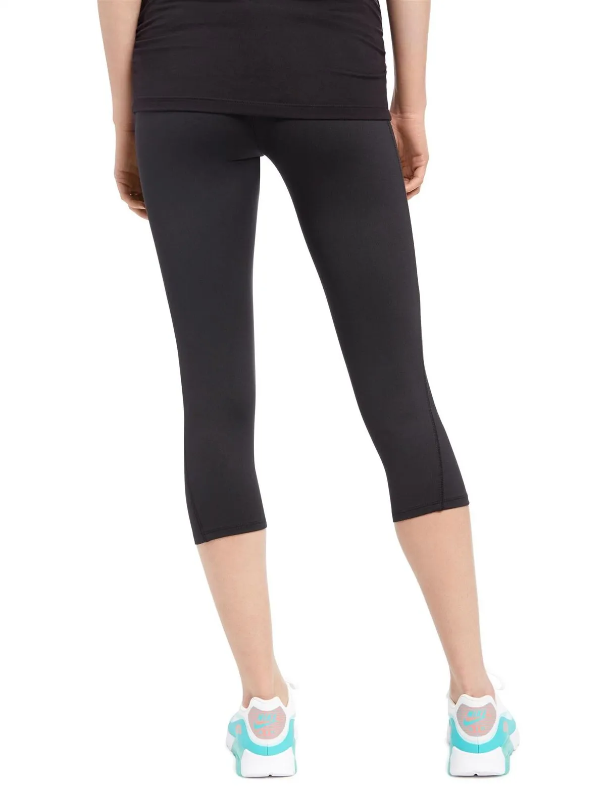 Secret Fit Belly Crop Active Maternity Pants- Black in Black