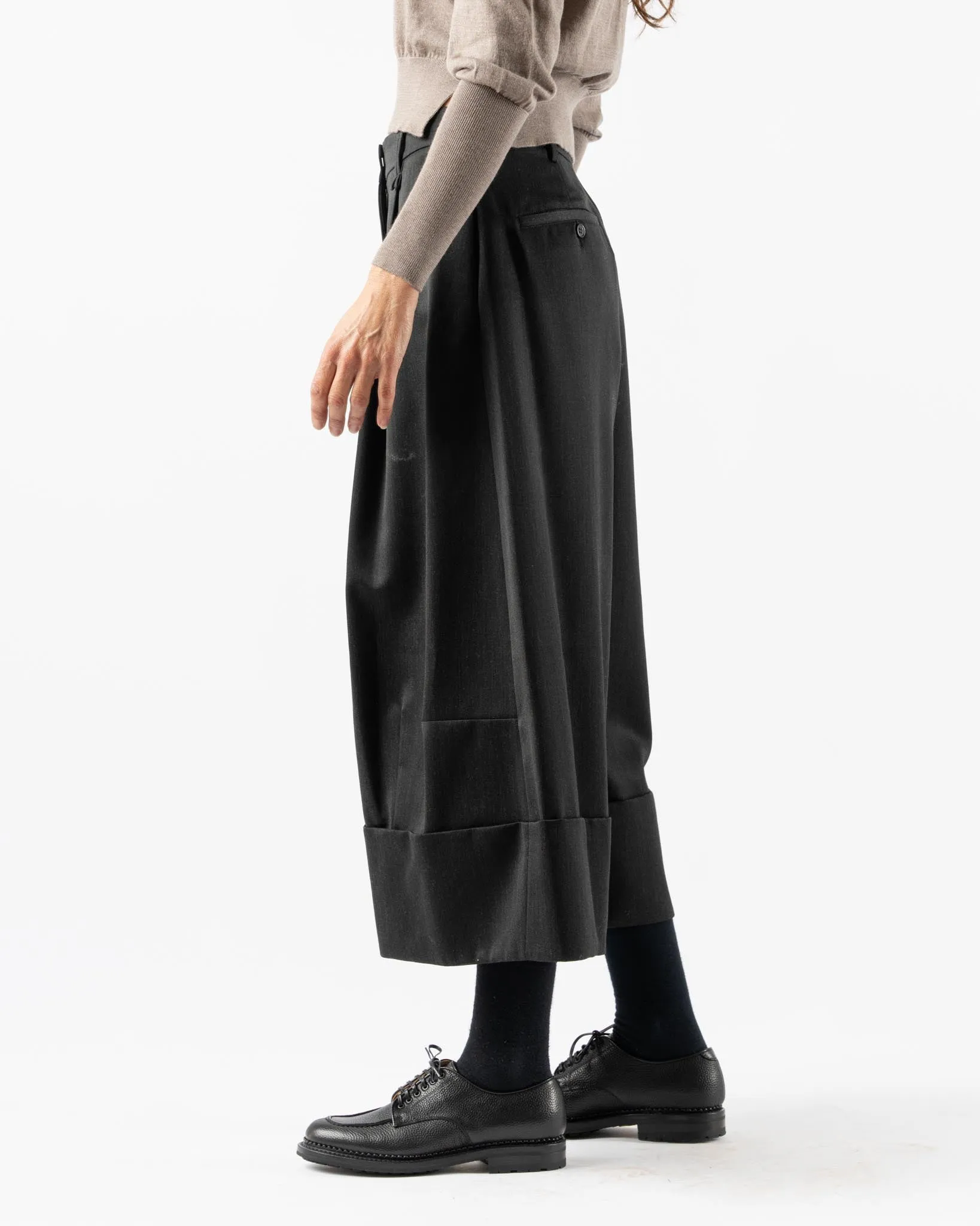 Simone Rocha Sculpted Wide Leg Trousers in Charcoal