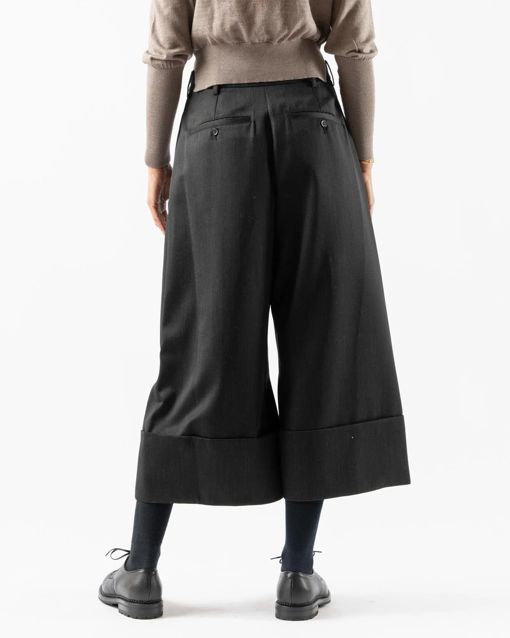 Simone Rocha Sculpted Wide Leg Trousers in Charcoal