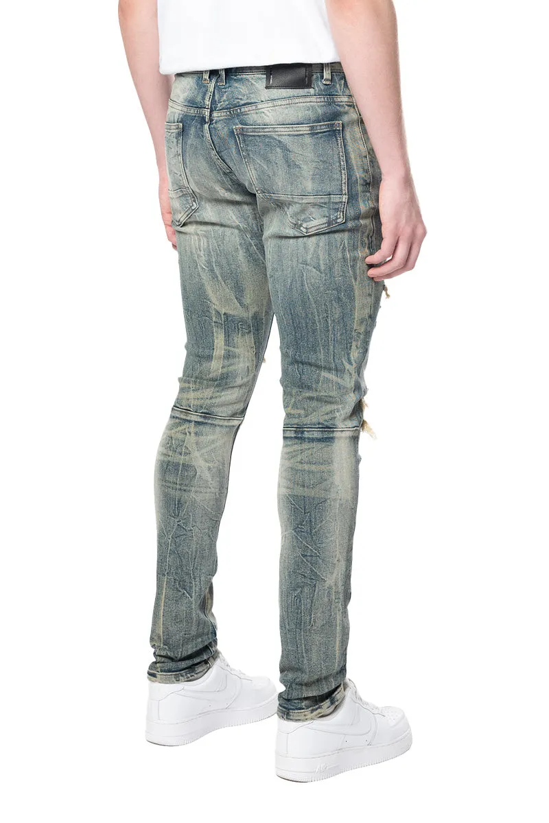 Smoke Rise Men's Slim Tapered Vintage Washed Jeans