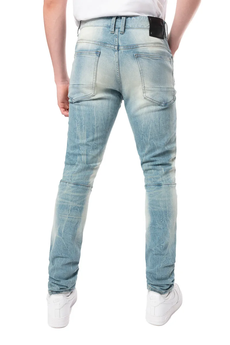 Smoke Rise Men's Slim Tapered Vintage Washed Jeans