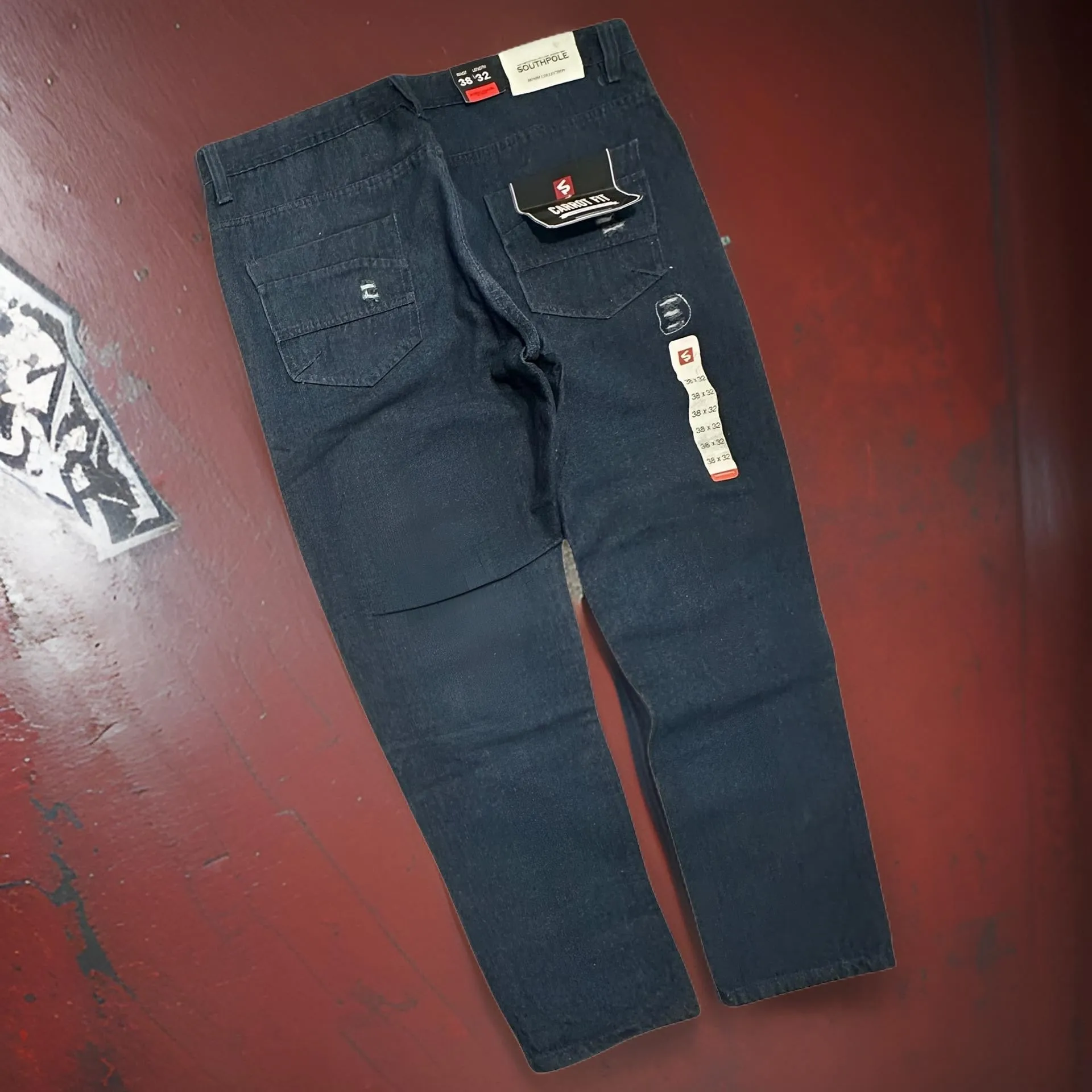 *SOUTHPOLE* DENIM JEANS (DARK SAND BLUE) (WAIST 38” X INSEAM 32”)