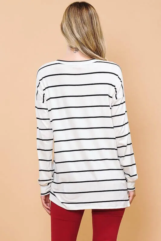 Striking Stripe Long Sleeve Top