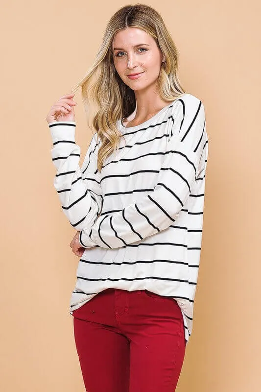 Striking Stripe Long Sleeve Top