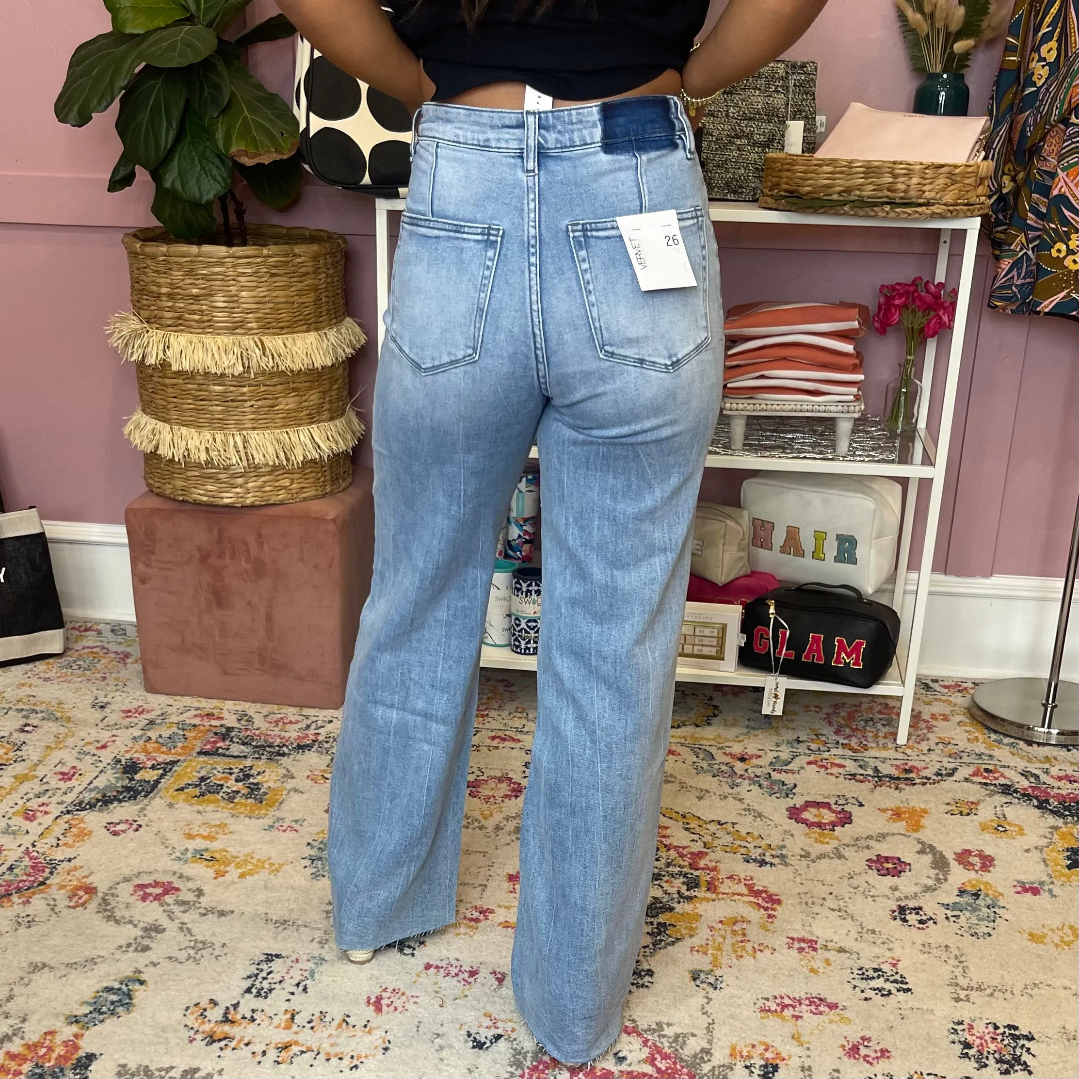 Take Me Away Super High Rise Wide Leg Jeans