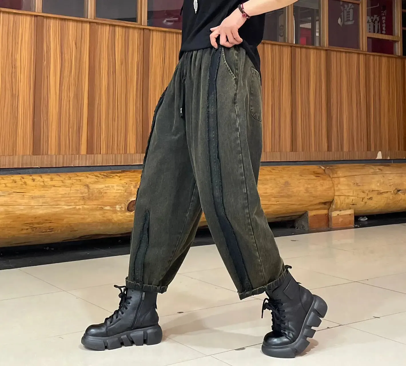 TEEK - Womens Streetwear Distressed Harem Pants