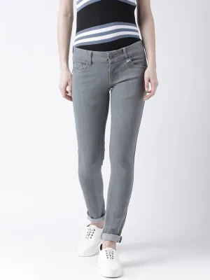 Women Grey Slim Fit Mid-Rise Clean Look Stretchable Jeans