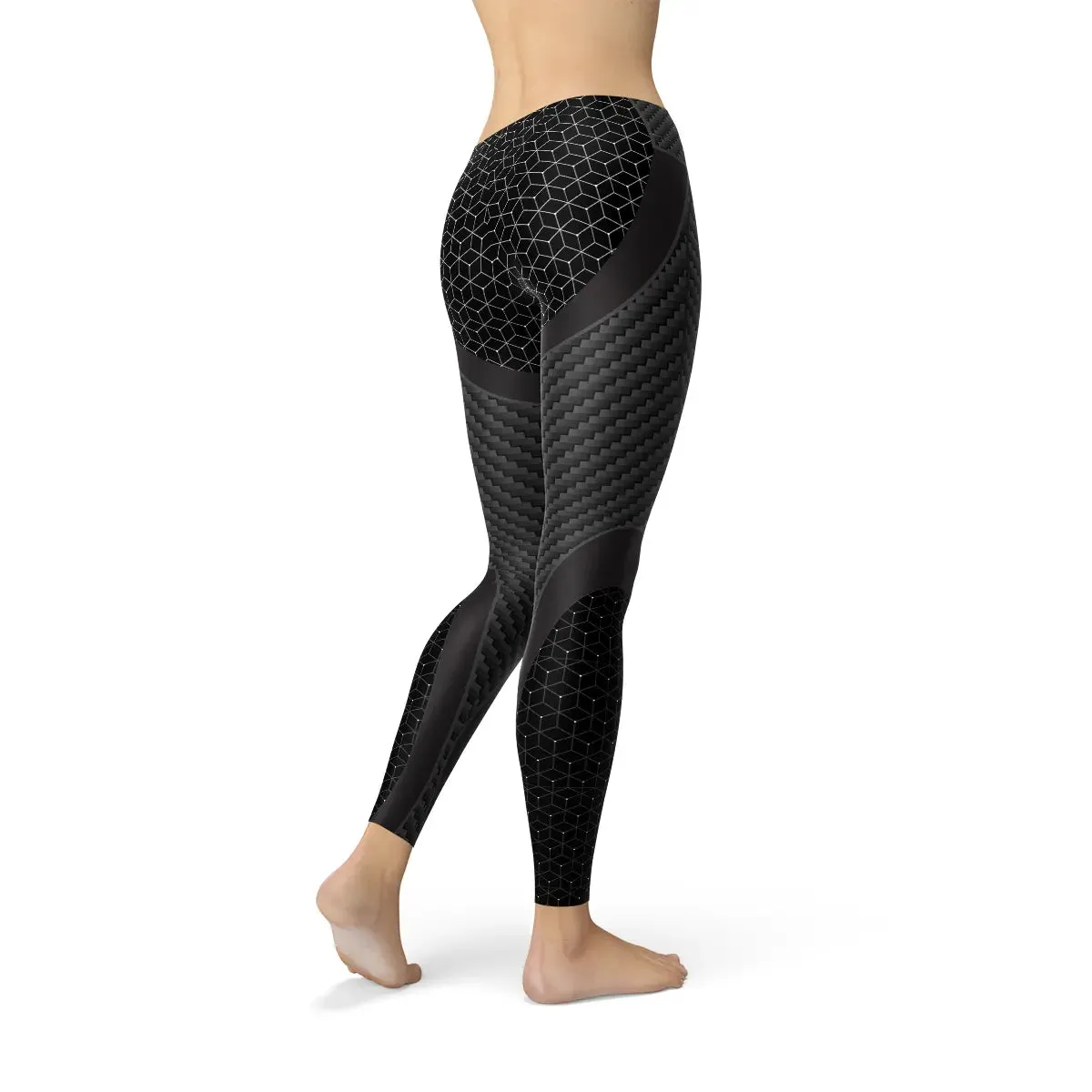 Women's Carbon Fiber Sports Leggings - Moisture-Wicking, Four-Way Stretch Leggings