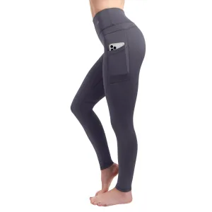 Women's Compression Leggings Super High Waist W/ Pockets - Carbon Gray